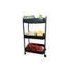 Carro Organizador metálico 3 Estantes y Ruedas Negro