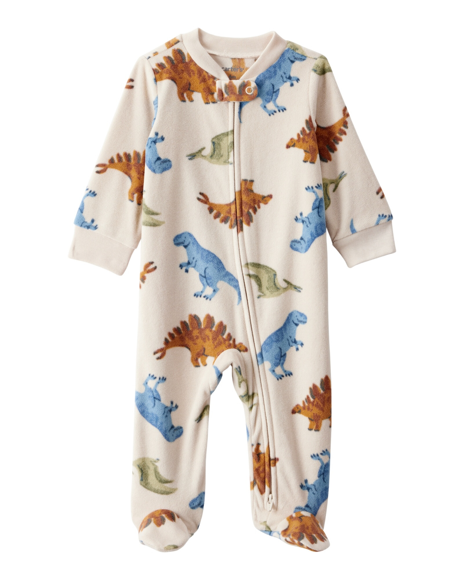 Pijama una pieza de micropolar, con pie, diseño dinos Sin color