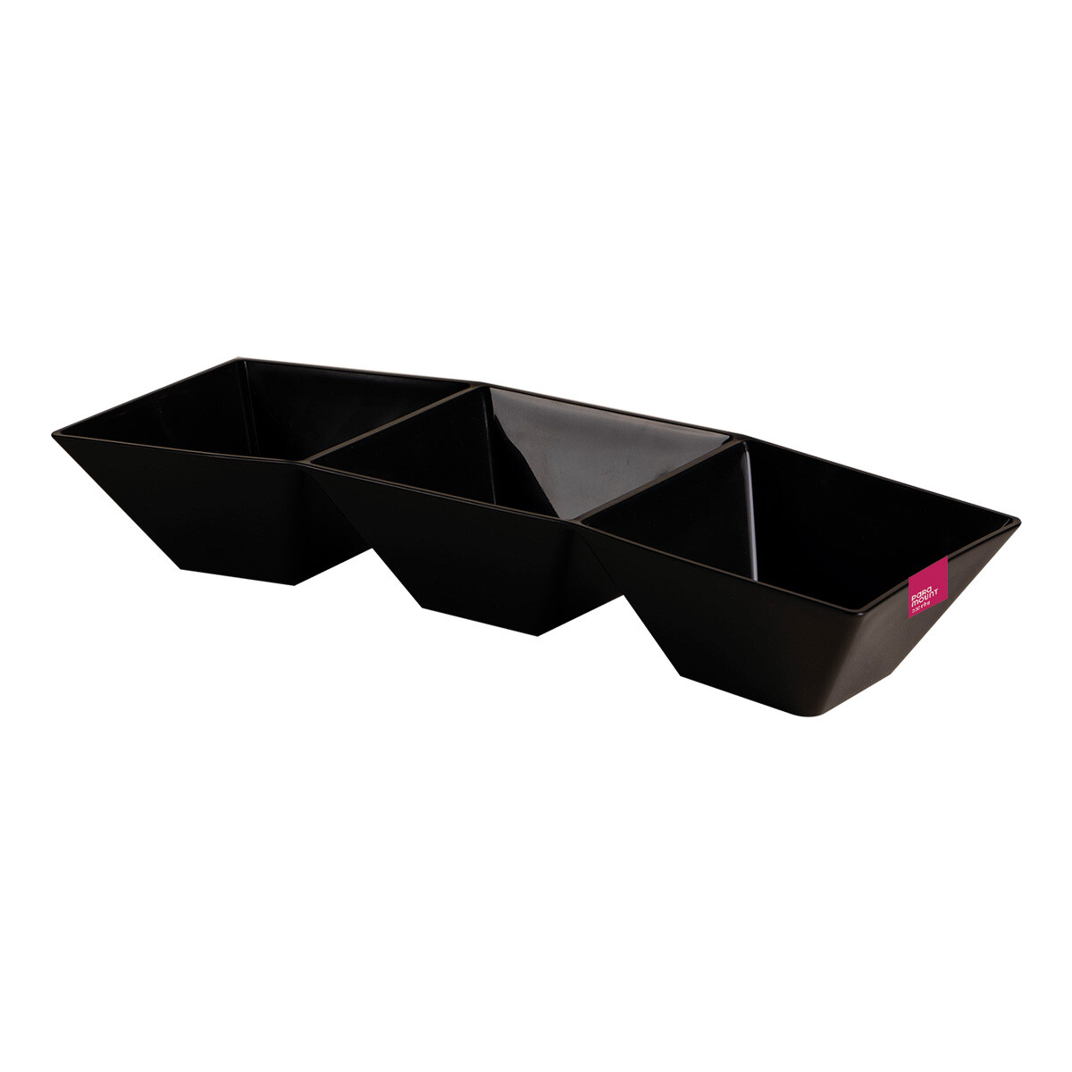COPETINERO RECTANGULAR CON 3 DIVISIONES LE CHEF NEGRO 35 X 11,5 X 6 CM 