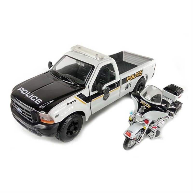 Ford F-350 1999 Pick Up + Harley Police Dep. - B Maisto 1/24 Ford F-350 1999 Pick Up + Harley Police Dep. - B Maisto 1/24