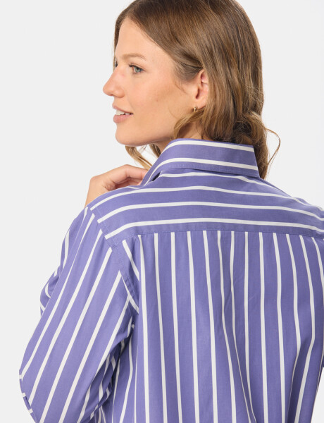 CAMISA A RAYAS DE ALGODÓN Azul