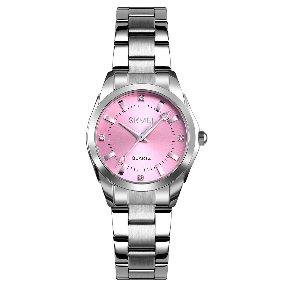 Reloj Skmei 1620sipk Para Dama En Acero Con Esfera Rosa 