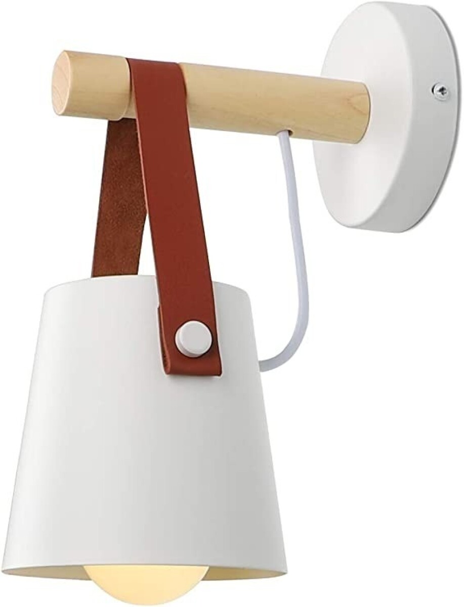 Aplique Moderno Metal Madera Vintage Nordico Calidad - Blanco 