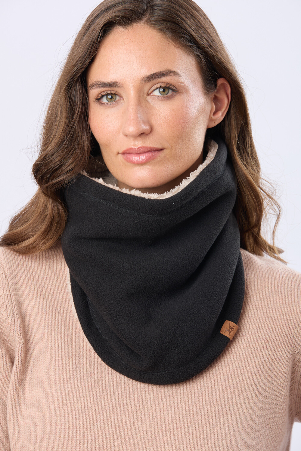 CUELLO POLAR Y SHERPA Negro Y Beige