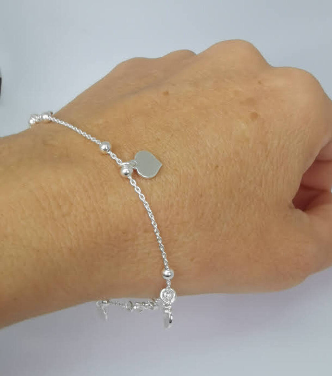 Pulsera plata Corazonada 