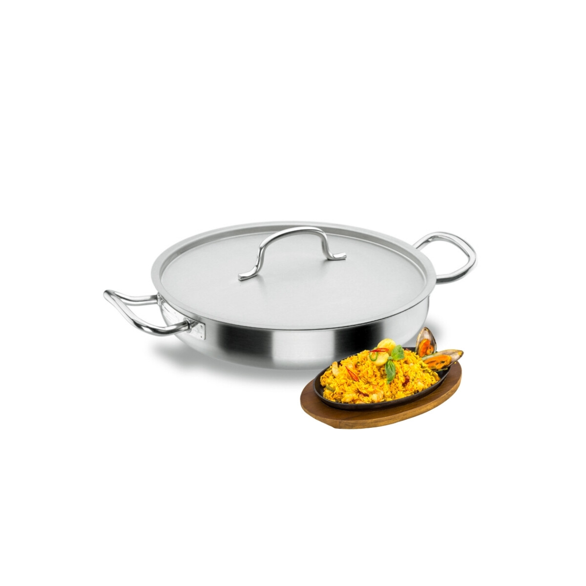 Paellera con tapa. De acero inoxidable 360 mm Lacor 