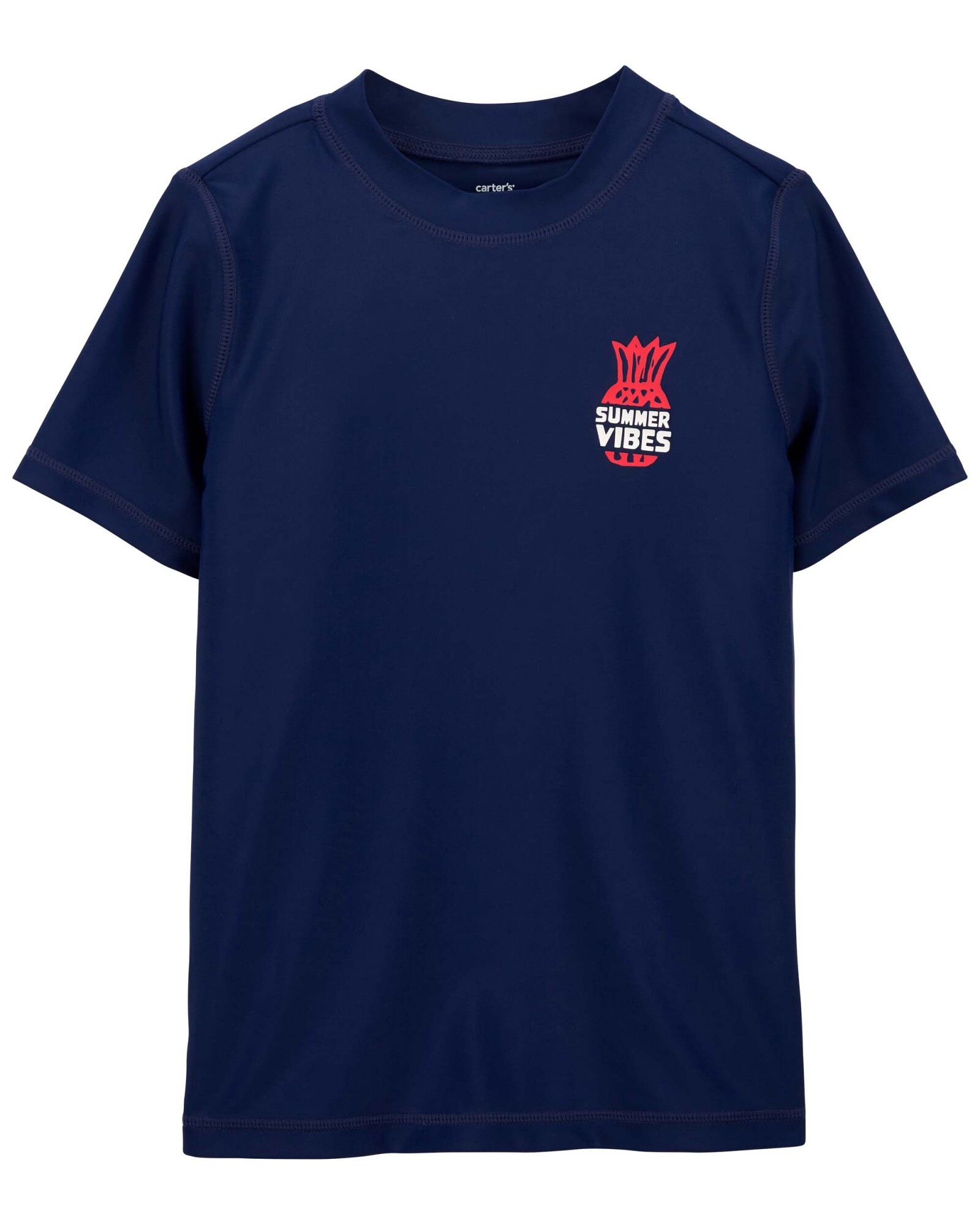 Remera de baño manga corta con protección UPF 50+ estampa piña Sin color