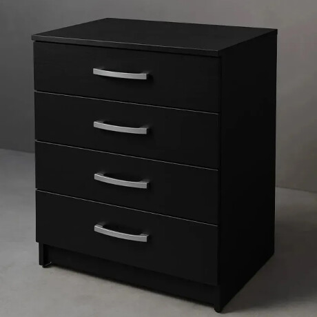 CÓMODA CAJONERA GUARDARROPA 4 CAJONES NEGRO