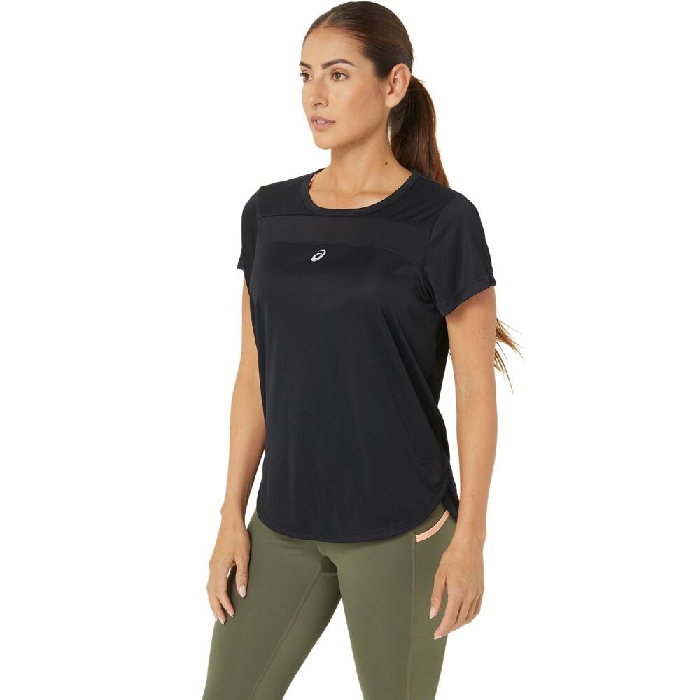 Training Mesh Short Sleeve Top - Mujer Performance Black