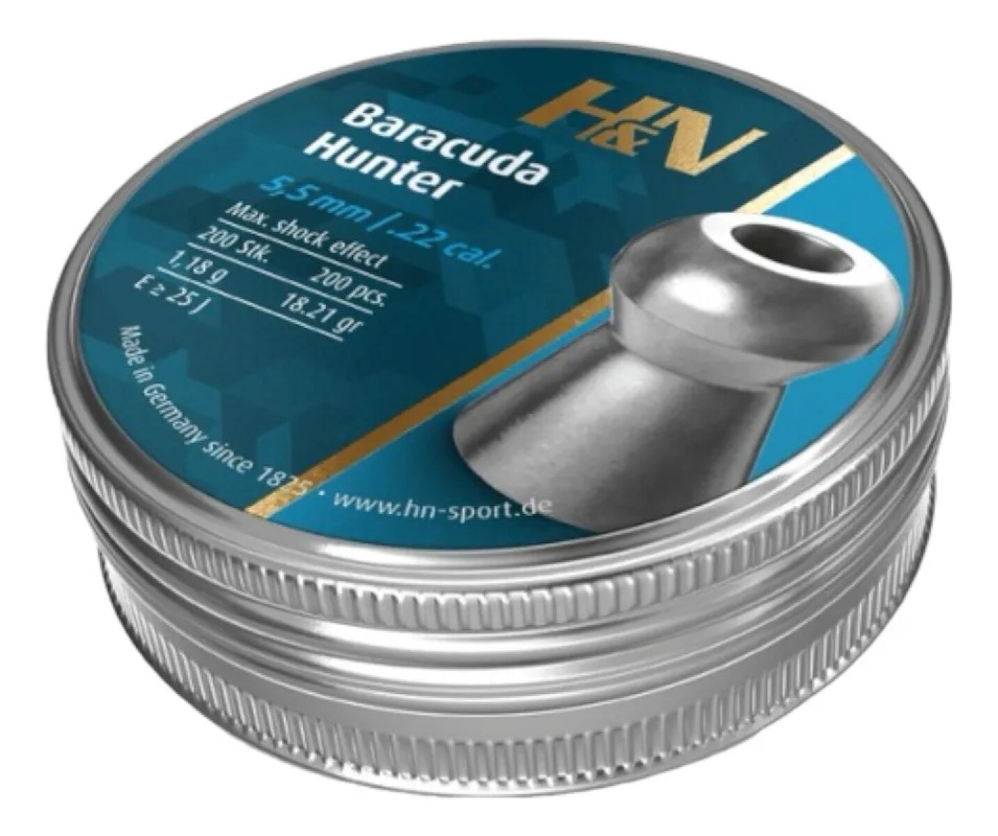 Chumbos Hyn Baracuda Hunter Calibre 5,5mm 18.21 grains x 200 unidades 