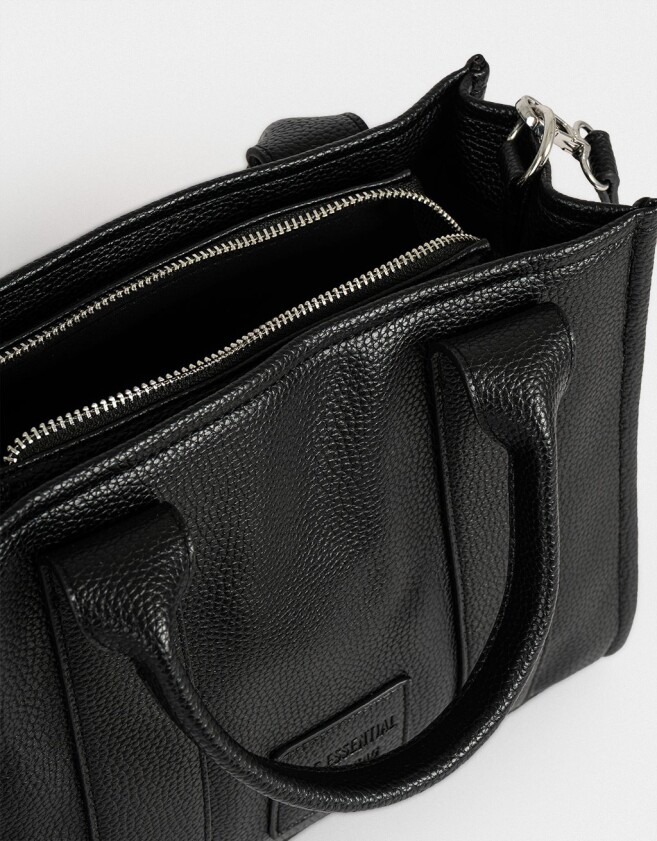 City Cartera City Cuerina - Negro