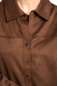 Camisa Gamuza Vegana Marron