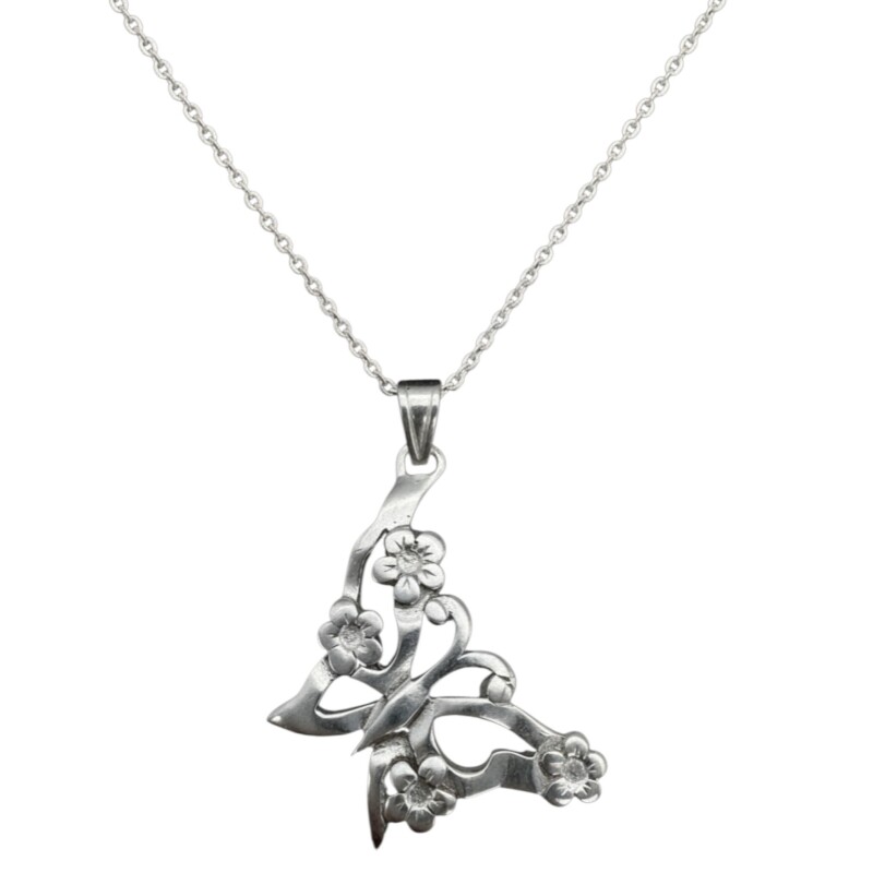 Dije mariposa floreada- Plata 925 - sin piedra - CP4811 sinpiedra