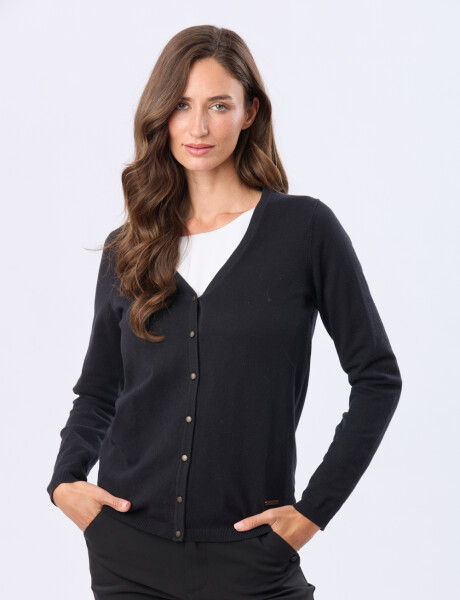 CARDIGAN LISO Negro