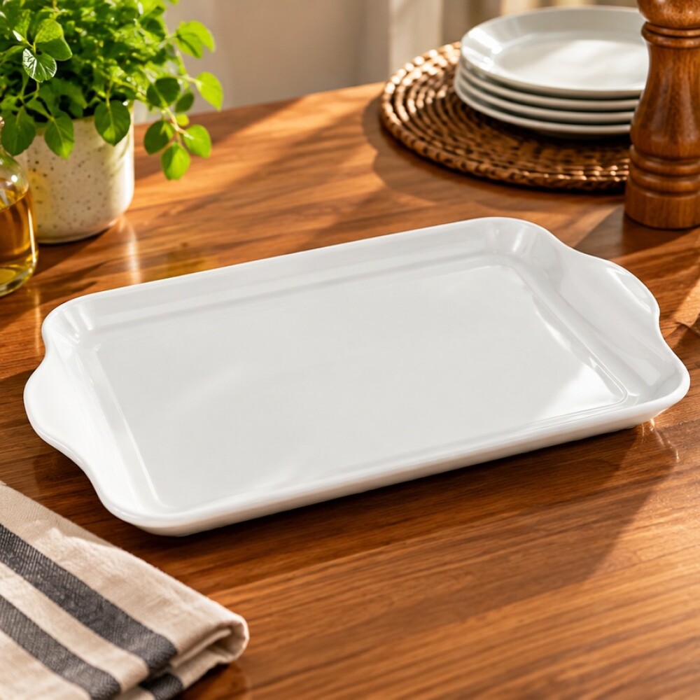 Bandeja melamina blanca 36.5x24.7x2.3 cm Bandeja melamina blanca 36.5x24.7x2.3 cm