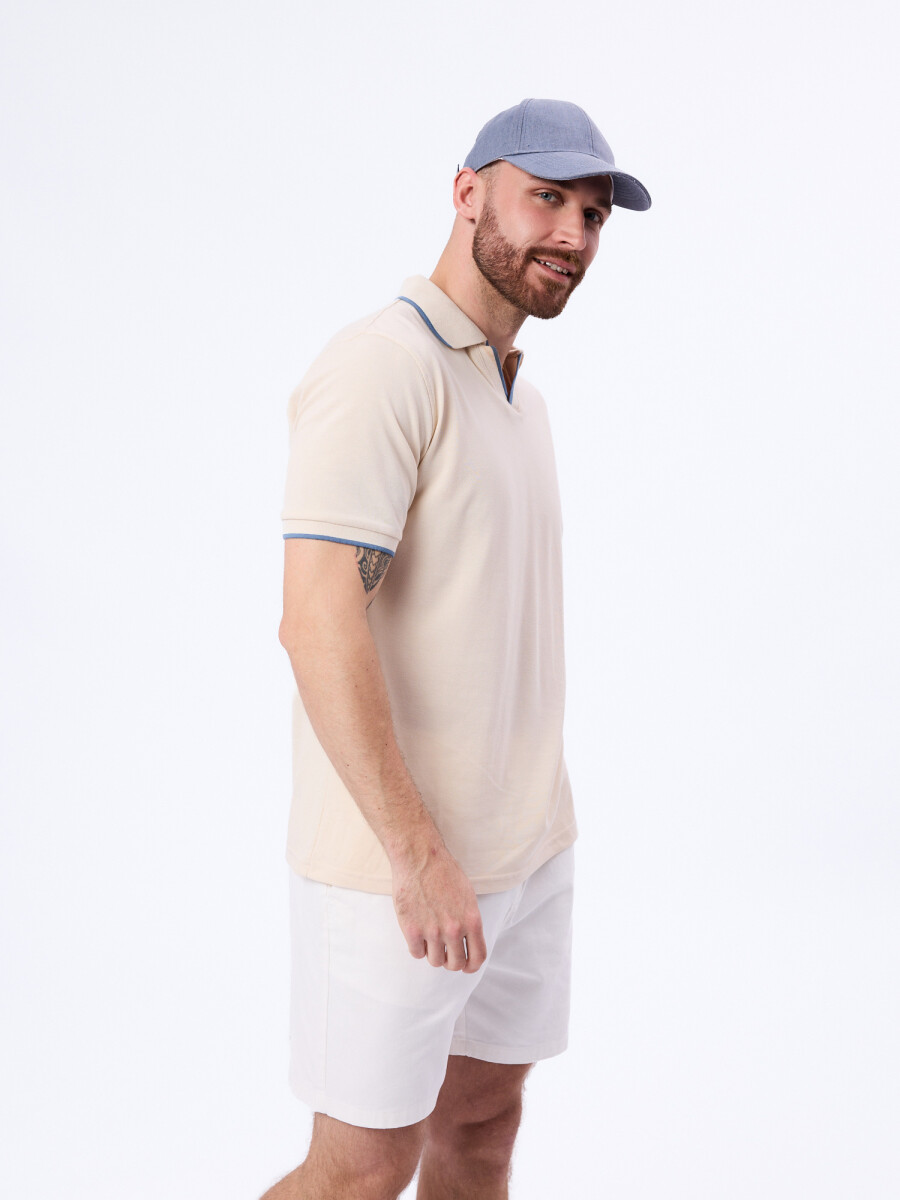 Remera m/c pique - beige 