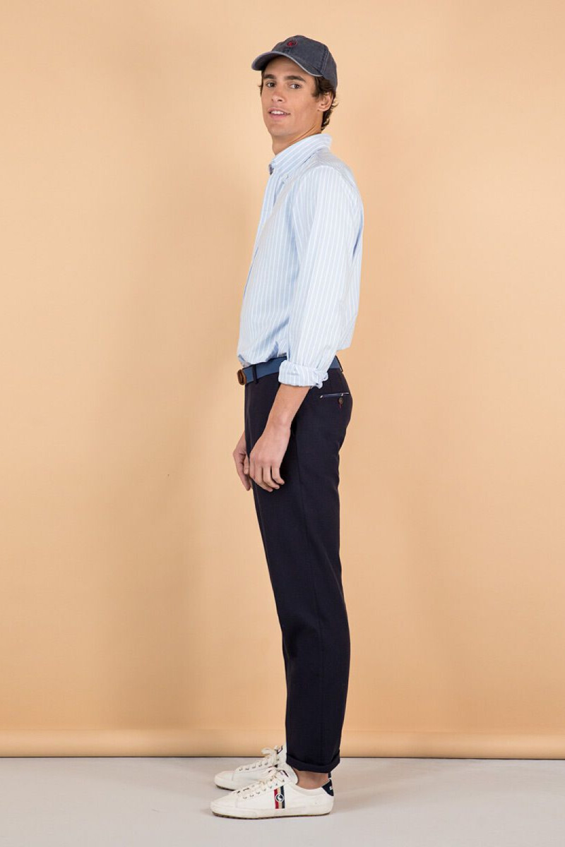 Camisa Oxford El Ganso Raya Butcher Celeste