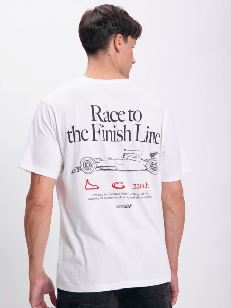 Remera estampa Race Blanco