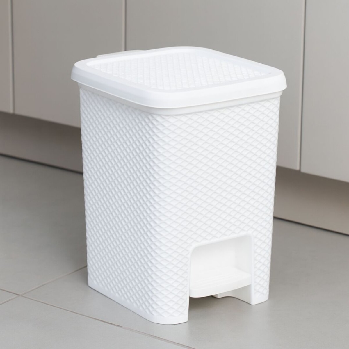 PAPELERA CON PEDAL 12 LTS BLANCA - Blanco 