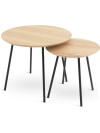 Mesa auxiliar NYBO Ø55 color roble/negro Mesa auxiliar NYBO Ø55 color roble/negro