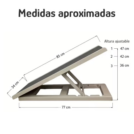 Rampa Para Mascotas Chica Plegable Liviana Compacta Gris