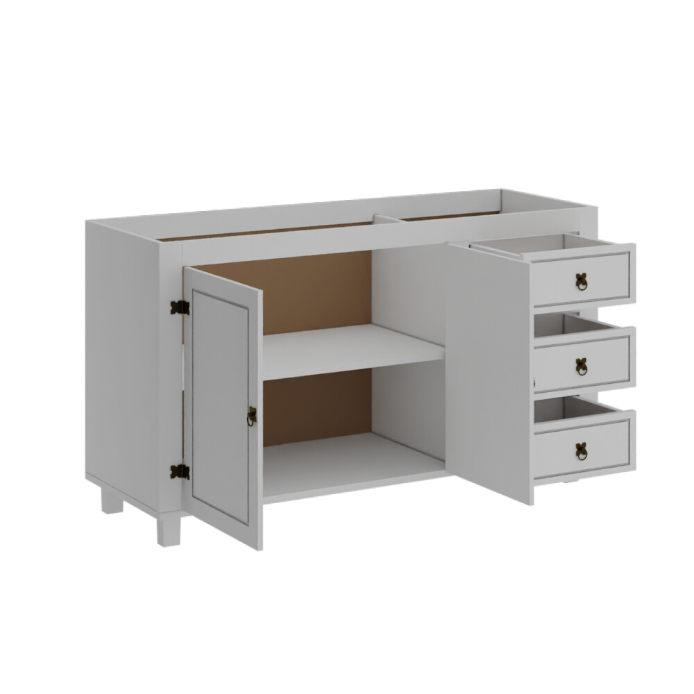 Bajo mesada 2 Puertas, 3 cajones - Linea Mexicana - Blanca Bajo mesada 2 Puertas, 3 cajones - Linea Mexicana - Blanca