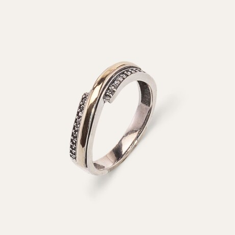 Anillo Onda - Plata y Oro Anillo Onda - Plata y Oro