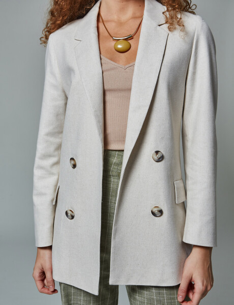 Blazer recto lino crudo