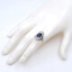 Anillo En Oro 18K, Brillantes Y Zafiro Sintético Anillo En Oro 18K, Brillantes Y Zafiro Sintético