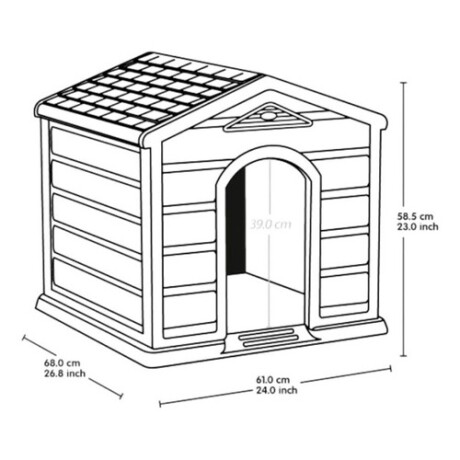 Casa para Perros de Razas Pequeñas Rimax Taupe/Rojo Casa para Perros de Razas Pequeñas Rimax Taupe/Rojo