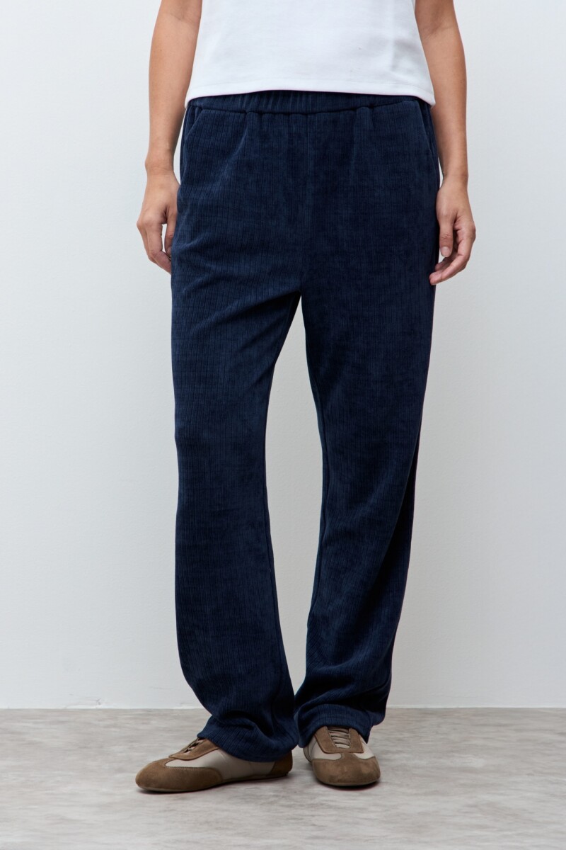 Jogger acanalado azul marino