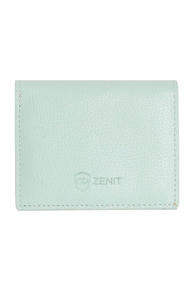 BILLETERA CORTA CUERO VERDE AGUA BILLETERA CORTA CUERO VERDE AGUA