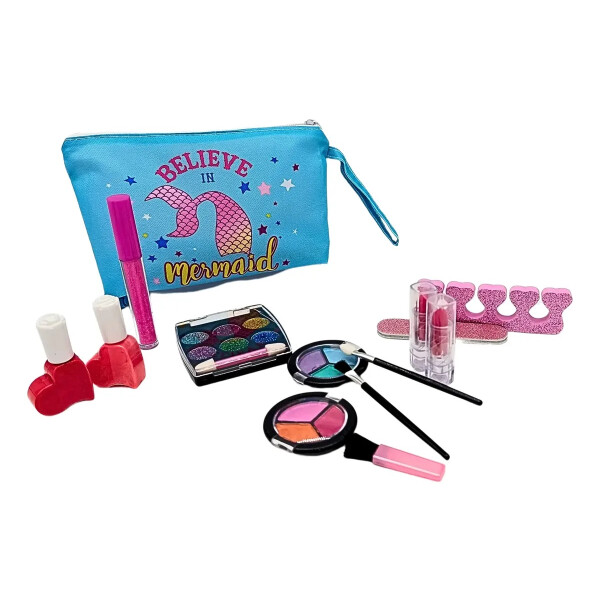 Set De Maquillaje Infantil Con Estuche de Sirena Set De Maquillaje Infantil Con Estuche de Sirena