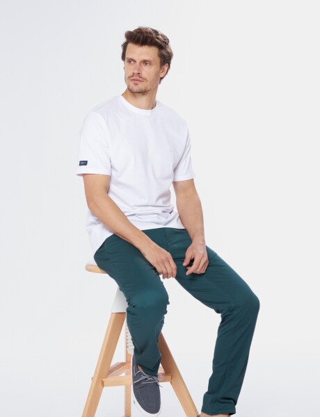 PANTALÓN CON MEDIA CINTURA ELASTIZADA Verde