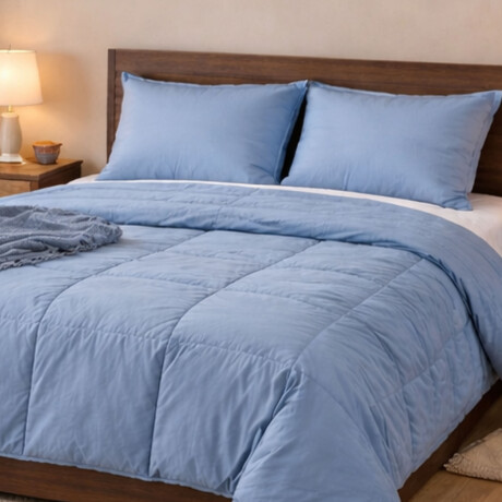 Acolchado Pluma 2 Plazas Dohler Home Class Ropa Cama Azul índigo