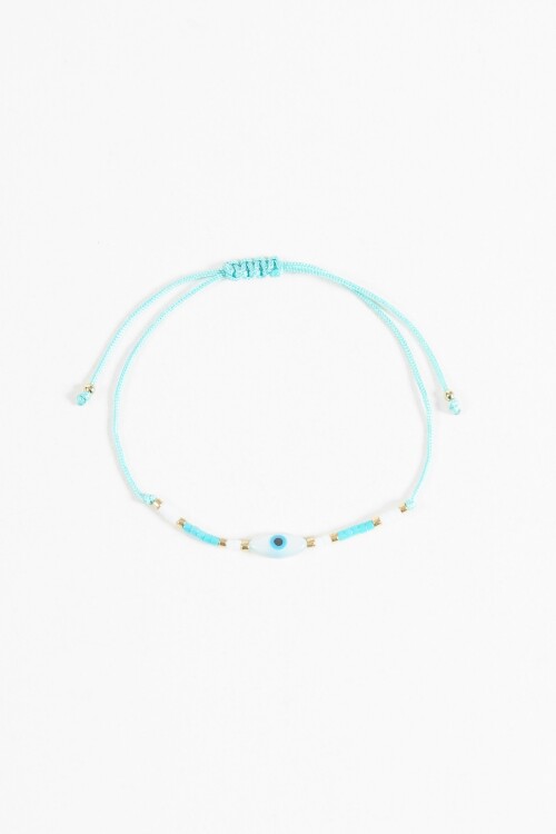 Pulsera ojito ajustable celeste