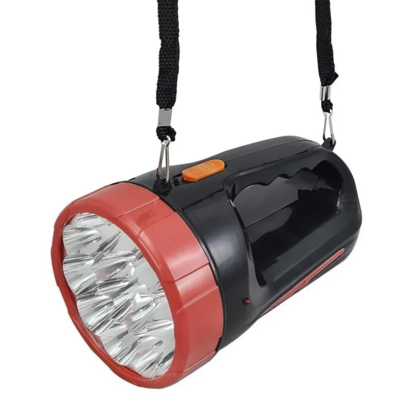 Foco de mano 15 leds brillantes recargable Negro Naranja