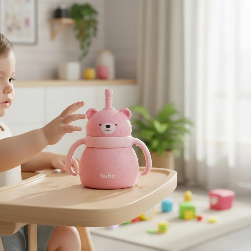 Vaso silicona OSITO BUBA rosa