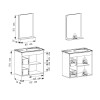Mueble de baño suspendido Jataí Nogal/Nude 60cm con espejo 40 cm Nogal Mueble De Baño Suspendido Jataí Nogal/nude 60cm Con Espejo 40 Cm Nogal