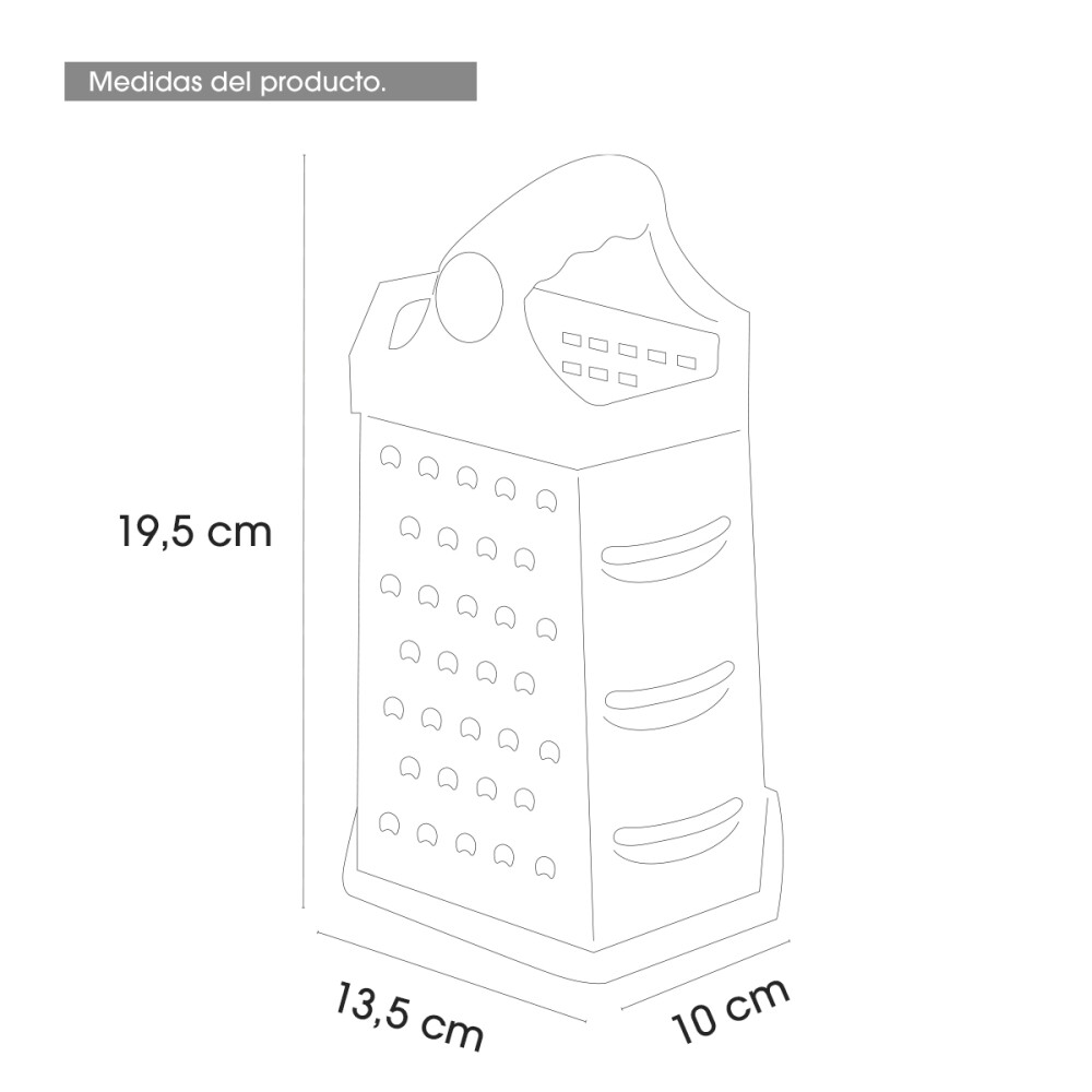 Rallador Hexagonal 6 Caras Multifuncional Mango Plástico Color celeste