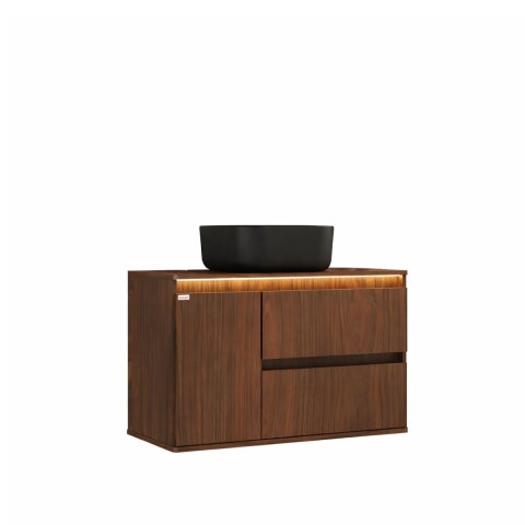 Mueble de baño suspendido Adelaida 90 cm Cacau con bacha Mueble De Baño Suspendido Adelaida 90 Cm Cacau Con Bacha