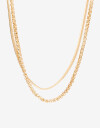Collares Cortos Metal Collar De Cadenas - Dorado