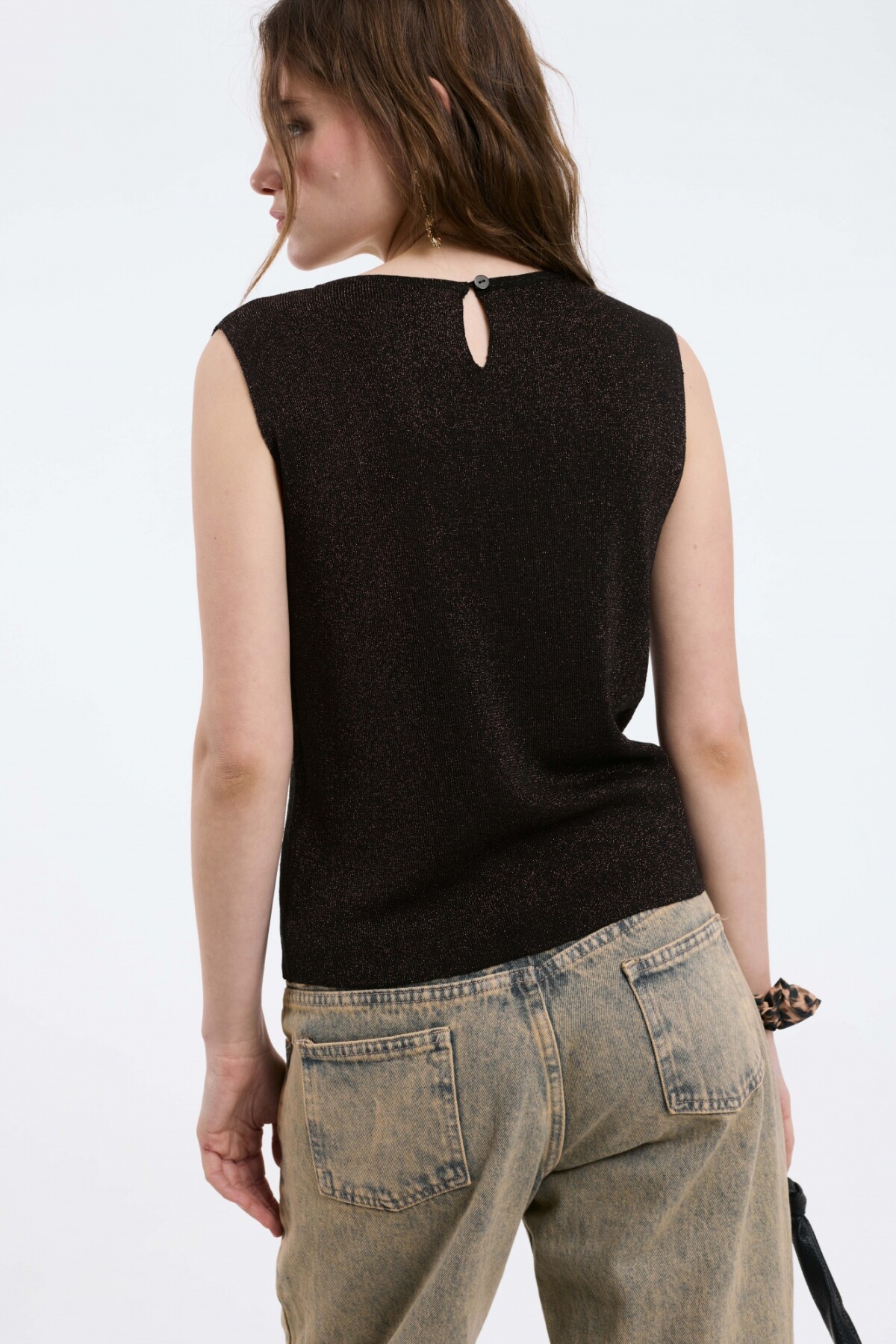 Top Lucre Negro Lurex