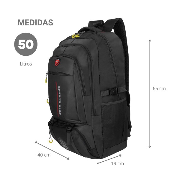 Mochila Urbana Deportiva Clemur 50 Lts Senderismo Camping Escolar Color Negro Diseño De La Tela Lisa Clemur Mochila Urbana Deportiva Clemur 50 Lts Senderismo Camping Escolar Color Negro Diseño De La Tela Lisa Clemur
