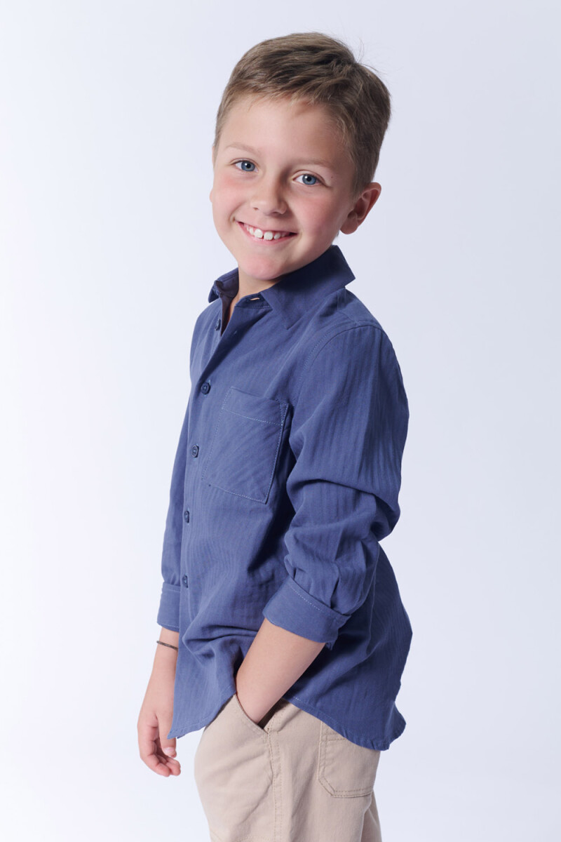 Camisa espiga Azul