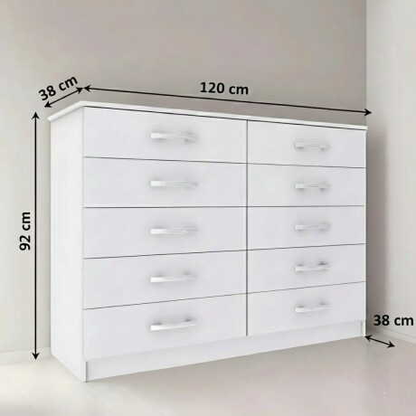 CÓMODA CAJONERA GUARDARROPA 10 CAJONES BLANCO