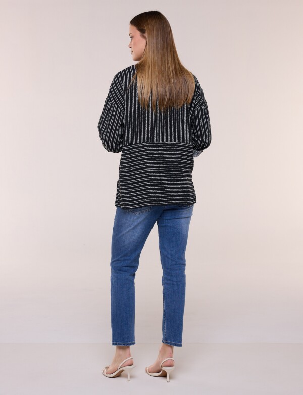 Camisa Lineas NEGRO/BLANCO