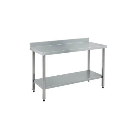 Mesada Lisa con Respaldo y Estante de Acero Inoxidable 140 x 60 x 85 cm Mesada Lisa con Respaldo y Estante de Acero Inoxidable 140 x 60 x 85 cm