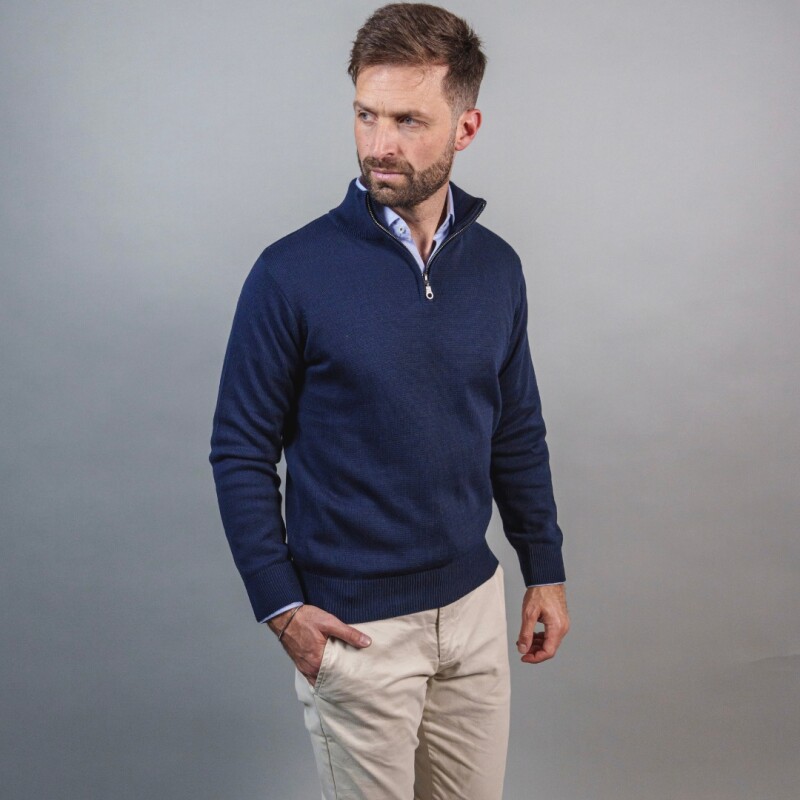 BUZO 1/2 CIERRE Azul