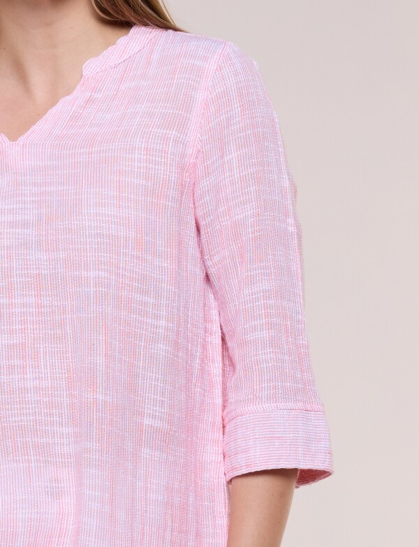 Blusa Con Textura Manga 3/4 ROSA